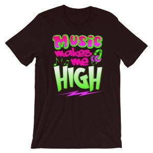 Music Makes Me High T-Shirt (Pink & Green)