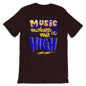 Music Makes Me High T-Shirt (Blue & Gold)